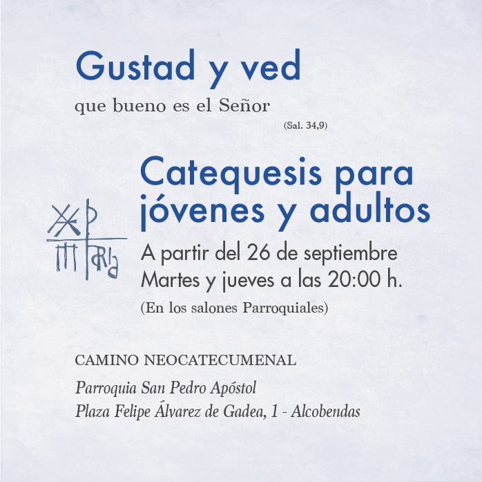 Catequesis para jóvenes y adultos Parroquia San Pedro Apóstol de